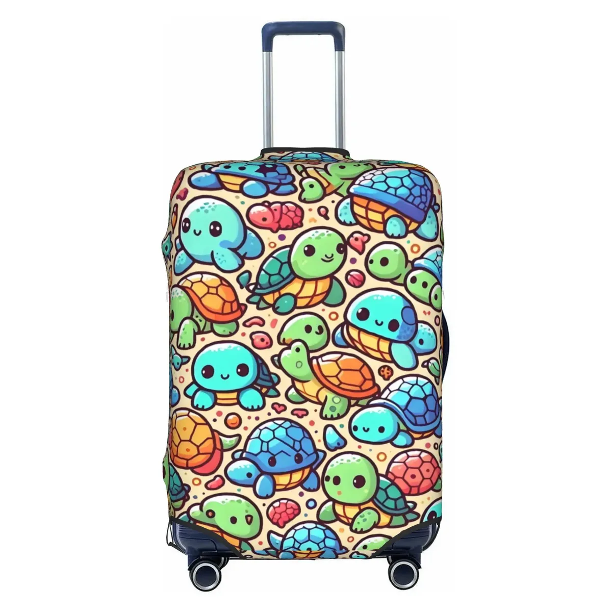 housse de protection pour valise, motif tortues marines sur fond bleu marine, mignonne, convient aux valises de 18 à 32 pouces