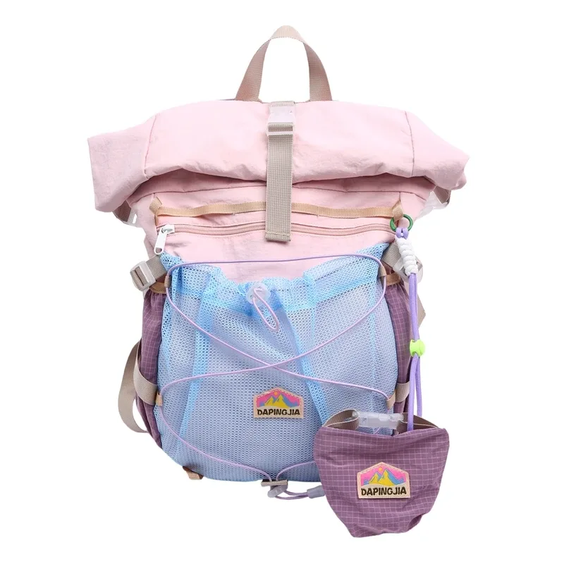sac à dos de randonnée résistant à l'eau, sac de camping léger, voyage alpinisme, sac d'école pour étudiants, sacs à dos roses 2025