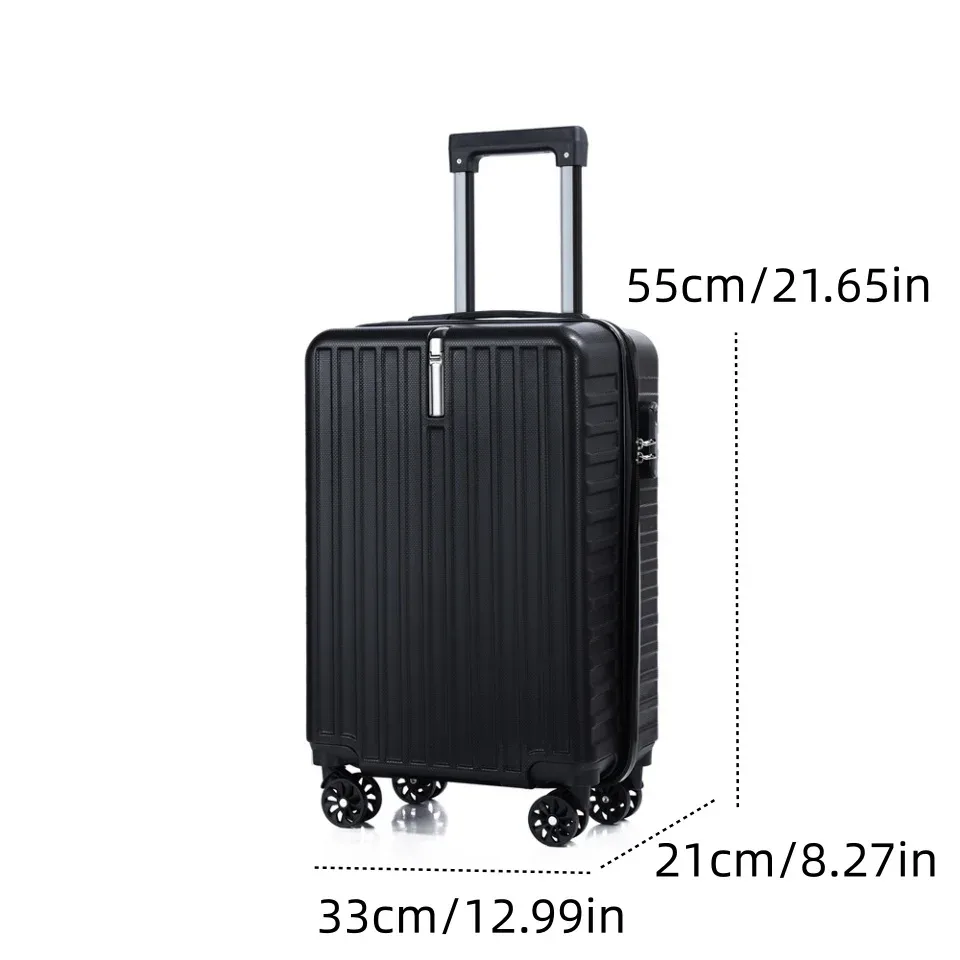 nouveau bagage de 20 pouces, valise à roulettes, valise de voyage, boîte de rangement à coque rigide, fermeture à glissière, rangement en couches
