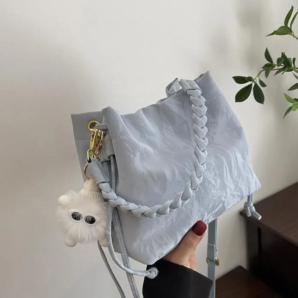 sacs fourre-tout pour femmes, sac seau moyen sophistiqué en pu, sac seau élégant pour femmes, sac à bandoulière pour les voyages courts et les trajets quotidiens