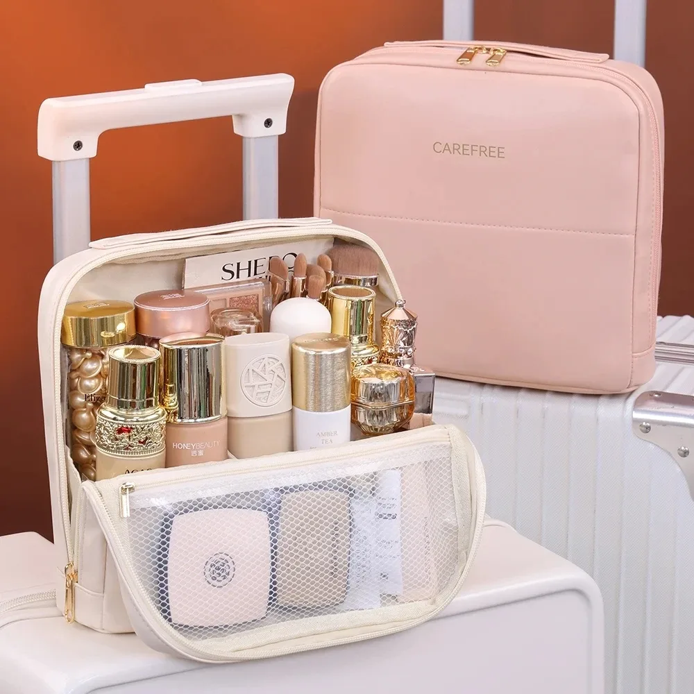 sac de voyage portable et étanche pour articles de toilette, trousse de rangement pour outils cosmétiques, organisateur de maquillage pour femmes