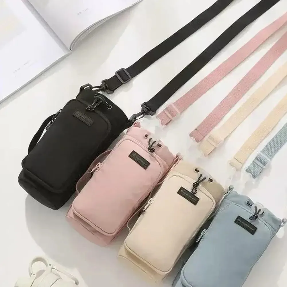 porte-bouteille d'eau isotherme unisexe avec sangle, sac bandoulière avec poche pour téléphone, sac de transport portable pour le sport et autres activités.