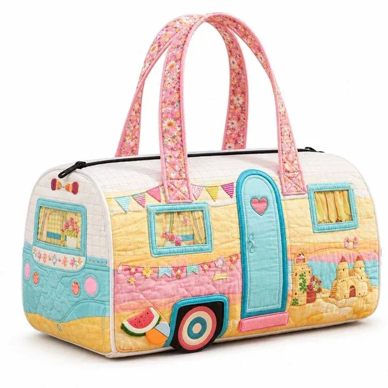 nouveau sac de voyage matelassé en forme de bus, 9 styles, grande capacité, matelassage 3d, sac de voyage, sac fourre-tout, sac à main pour courtes distances