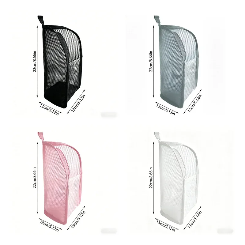 trousse de toilette portable en maille, organisateur de voyage suspendu léger et pliable transparent pour brosse à dents et articles de voyage