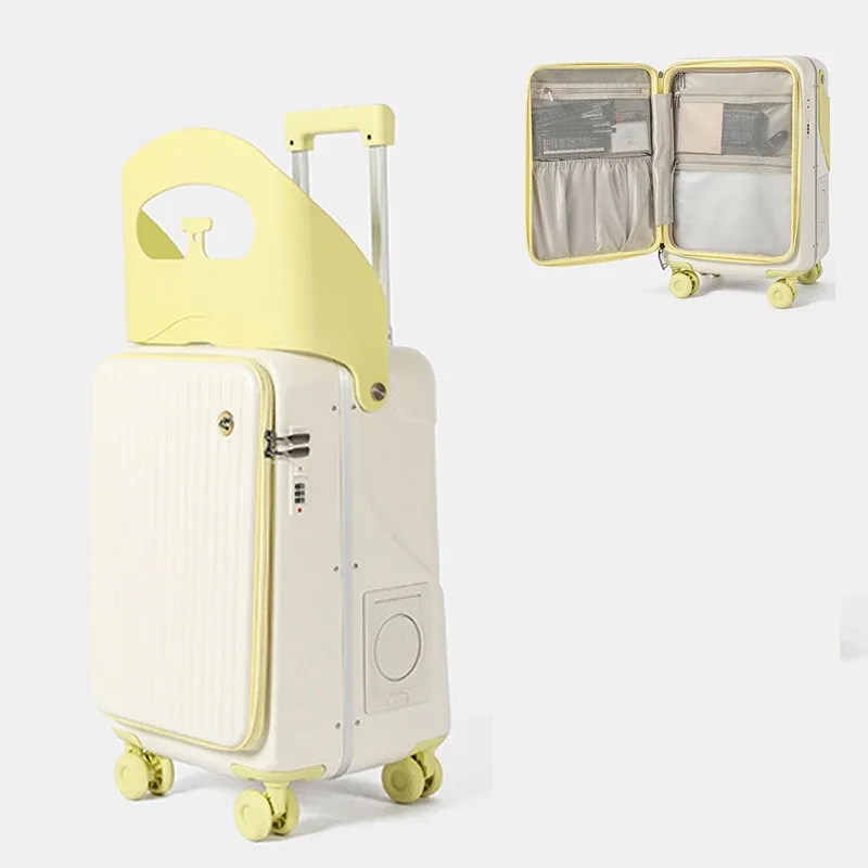 valise à roulettes pour enfant bunnyfly 20/24 pouces avec siège intégré – bagage cabine pour fille