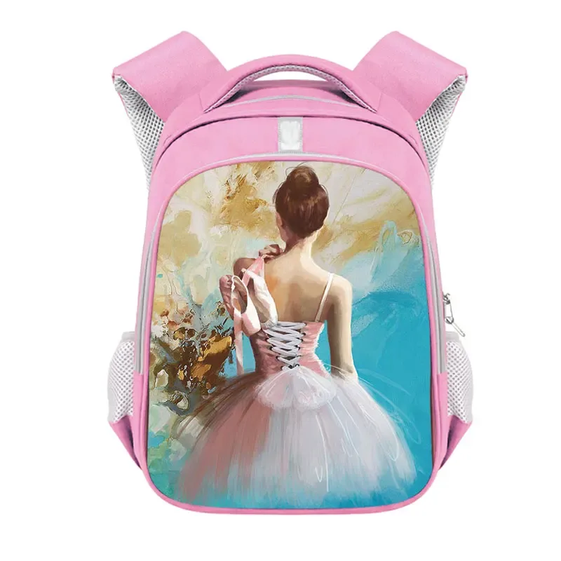 sac à dos imprimé de gymnastique rythmique pour filles, sac d'école de 13 à 16 pouces, sac de rangement de voyage de grande capacité, sac à dos d'athlète de danse