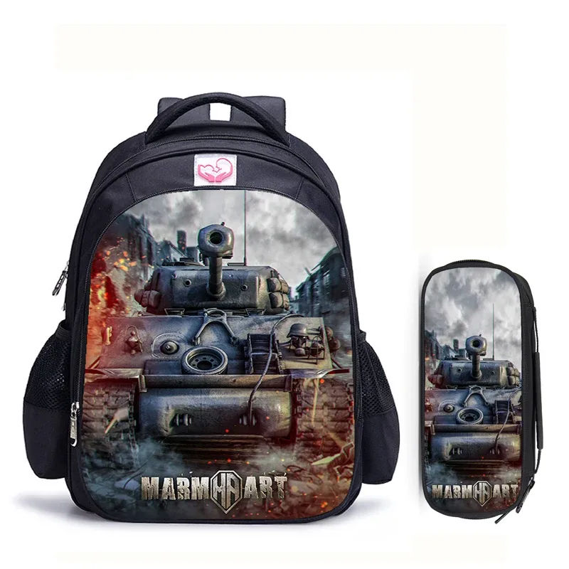 sac à dos de jeu du monde des chars pour enfant et adolescent, 16 pouces, pour livre, garçons et garçons