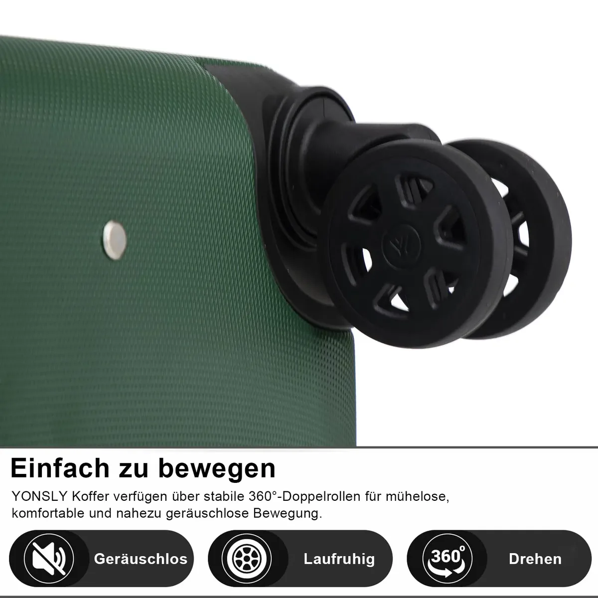 ensemble de 3 valises yonsly comprenant une valise de voyage extensible en nylon de 20 pouces, une trousse de toilette, une valise avec serrure à combinaison et 4 roulettes pivotantes à 360 degrés. °   roues, un spinner, un compartiment en maille et une poignée en caoutchouc souple pour les vacances