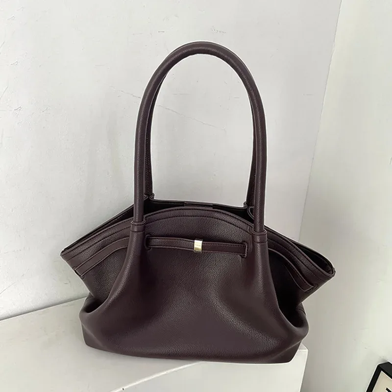 sac fourre-tout en cuir pu souple, design de niche de luxe, capacité spacieuse, sac à bandoulière pour femmes, sac à bandoulière pour les déplacements et les voyages