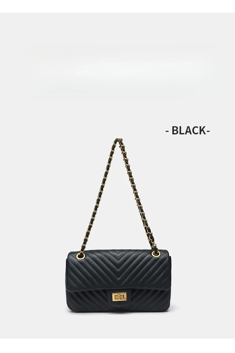 sac à bandoulière matelassé en cuir véritable chevron pour femme, idéal pour les trajets quotidiens
