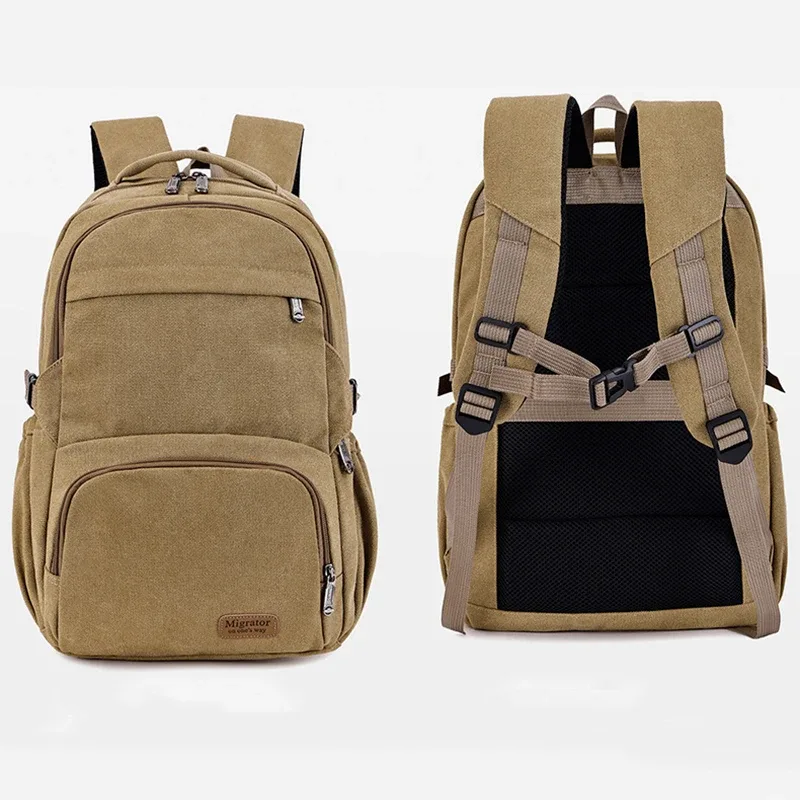 nouveaux hommes rétro sac à dos décontracté simple toile grande capacité sac à dos unisexe en plein air voyage sac à dos étudiant sac d'école durable