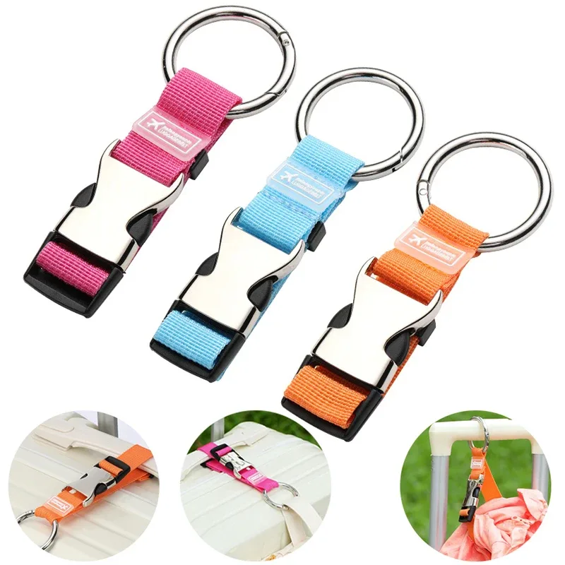 sangle en nylon réglable 1 pièce pour valises ; ceinture à bagages avec clip à ressort en métal pour sacs à main