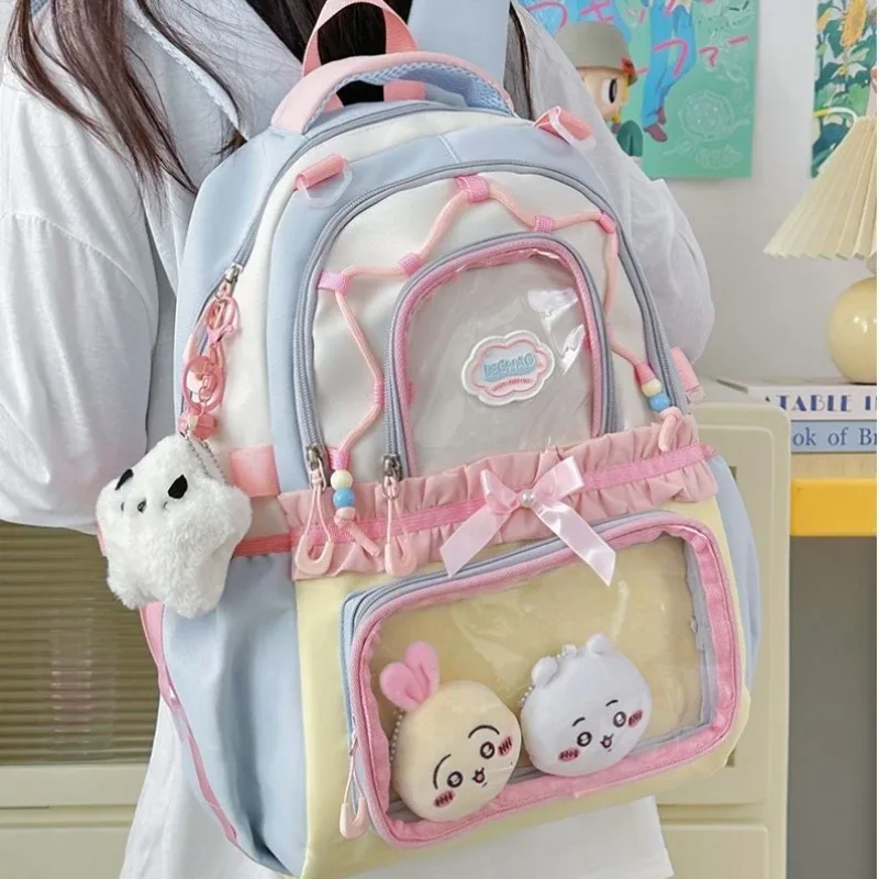 nouveaux sacs à dos y2k style dessin animé, grande capacité, transparents, pour filles, sacs à dos de présentation diy, sacs de voyage et d'école tendance pour l'extérieur