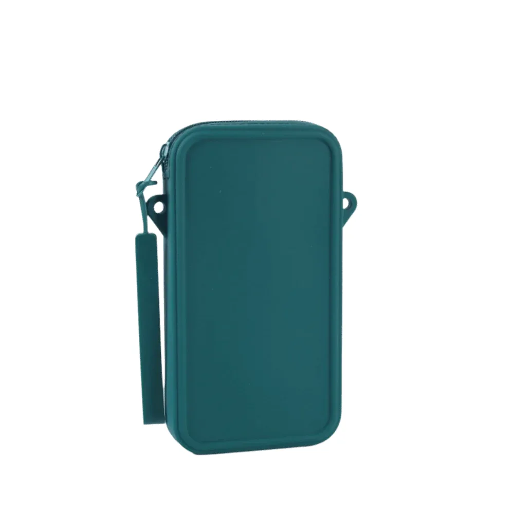 sac de maquillage multi-usages en silicone, résistant aux chocs, couleur unie, organisateur de rangement carré, sac cosmétique universel imperméable et portable