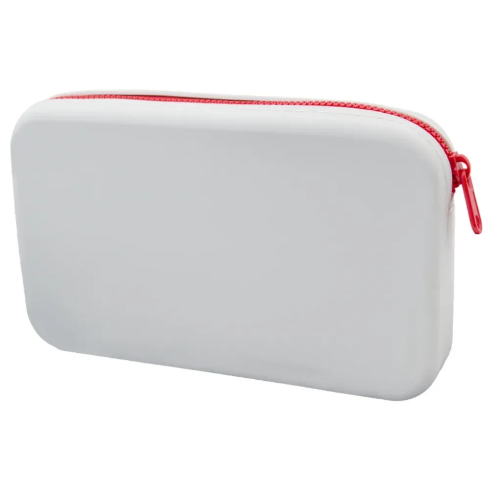 sac de rangement pour cosmétiques avec fermeture éclair, carré en silicone, grande capacité, poudres de maquillage, porte-pinceau de maquillage étanche