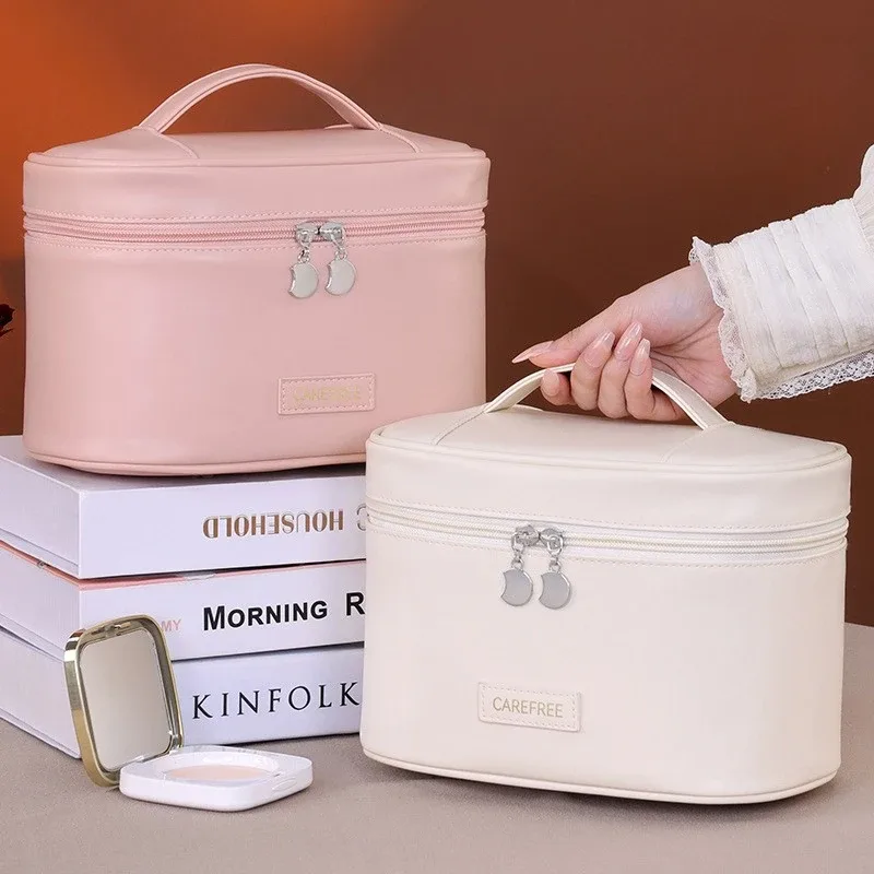 organisateur de pinceaux de maquillage portable, sac à cosmétiques pliable multi-poches pour femmes, parfait pour les voyages, l'usage quotidien et le rangement en salle de bain