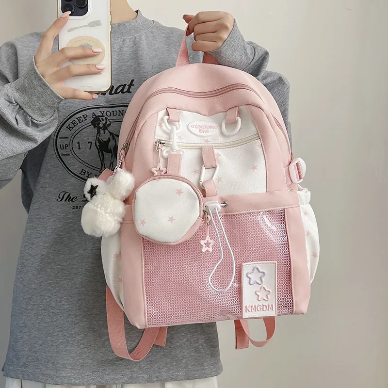 sacs à dos coréens mignons et élégants pour filles, sacs à dos décontractés harajuku pour femmes, style ulzzang ita, sacs à dos de dessin animé tendance