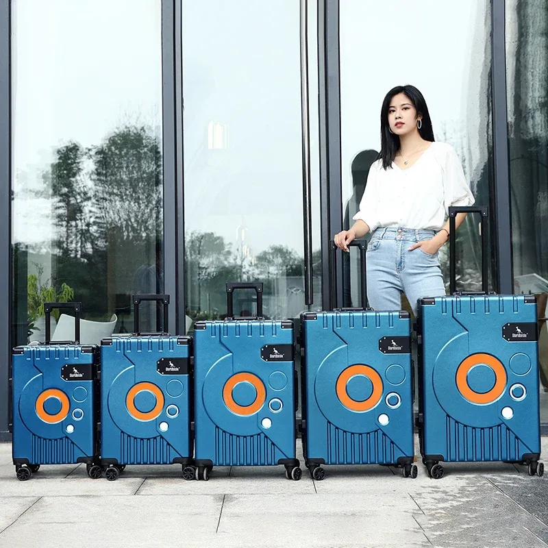 nouveau cadre en aluminium mode voyage bagages silencieux grande capacité valise à roulettes 20 pouces valise à main 24 pouces boîte de mot de passe