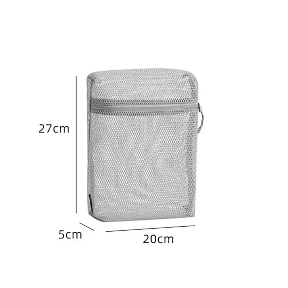 pochette de rangement en nylon décontractée avec fermeture éclair, pochette en maille à main, sacs de lavage de toilette en maille polyvalents, voyage