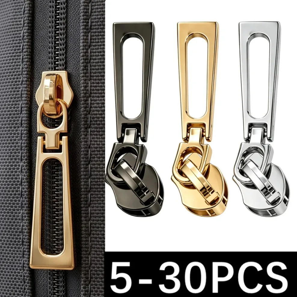 5-30 pièces 5 # têtes de fermeture éclair en nylon pour rubans de fermeture éclair, vêtements, manteaux, sacs à dos, kit de réparation diy, or, argent, noir