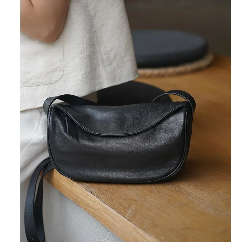 sac à main de luxe à bandoulière en cuir véritable de haute qualité pour femmes, sac à bandoulière de grande capacité, sac de selle rétro en cuir de vache à la mode