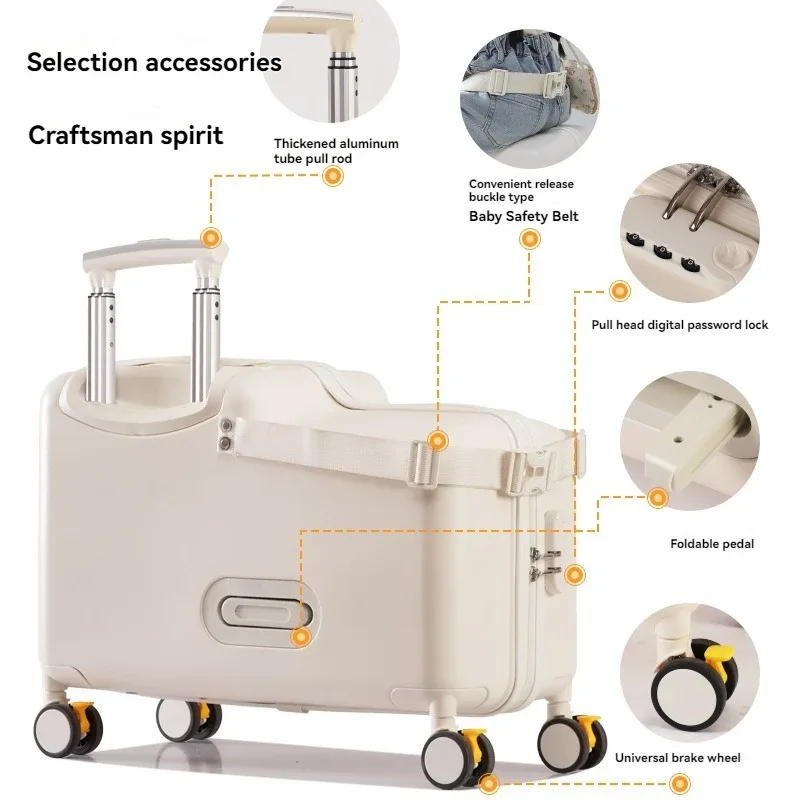 bagages, les enfants peuvent s'asseoir, monter et descendre, valise, chariot, roue universelle, frein, sac de voyage