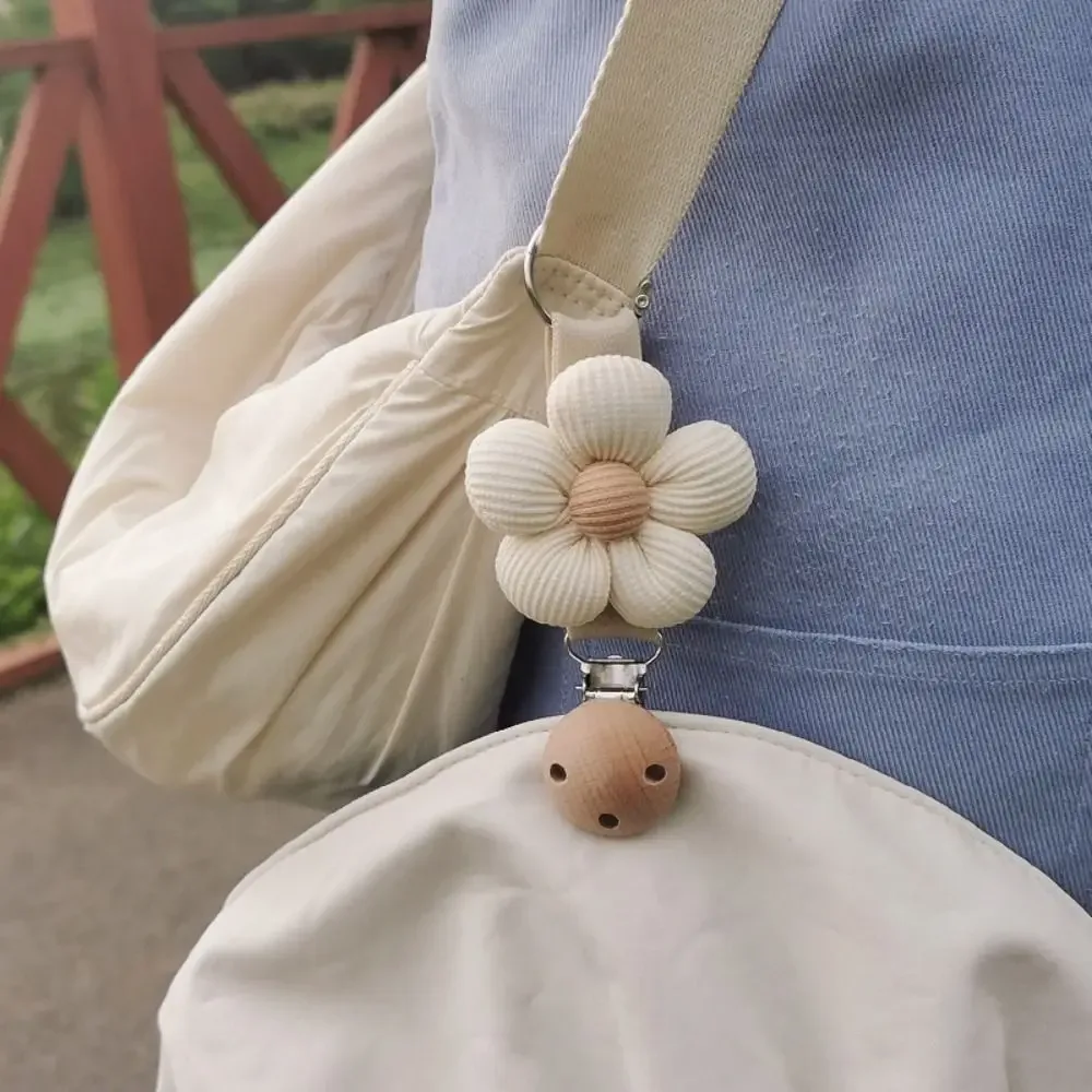 clip de chapeau à fleurs en coton anti-perte, clip en bois suspendu sur le sac, porte-chapeau de voyage, organisateur gadget por