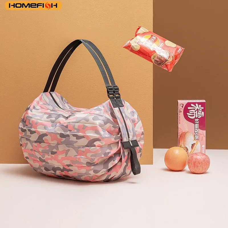 HOMEFISH Grand sac de courses pliable, sac écologique réutilisable, sac de rangement pour courses et jouets de plage, sac à bandoulière avec imprimé chat et citron, pochette T