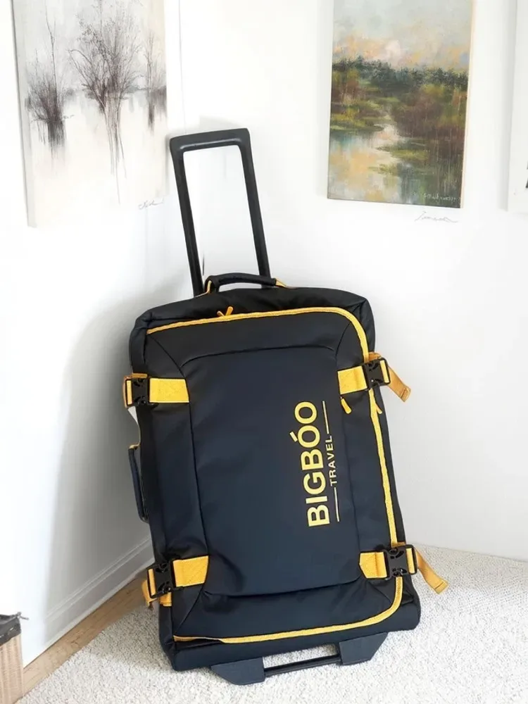 sac de voyage pliable et étanche – bagage à roulettes portable à côtés souples avec roulettes pour les voyages d'affaires (poignée de transport et de traction)