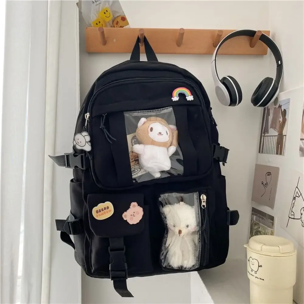 sac à livres simple imperméable en nylon, sac d'école de grande capacité, sac à dos de voyage pour adolescents