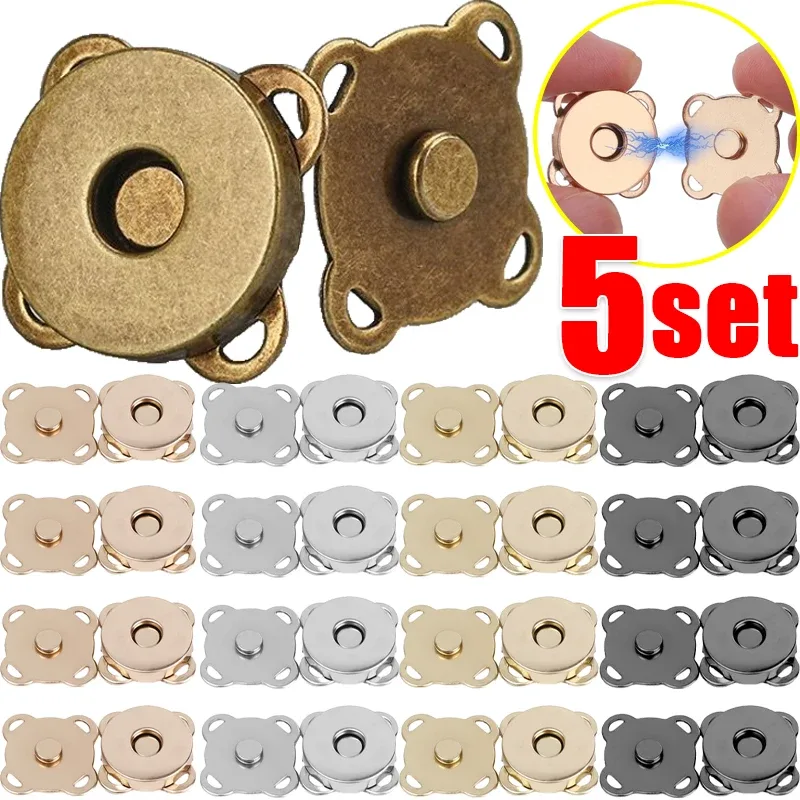 fermoirs magnétiques en métal pour couture, 14/18mm, pour sac à main, bricolage, cadenas, épingles à fleur de prunier, lèvent artisanaux pour vêtements
