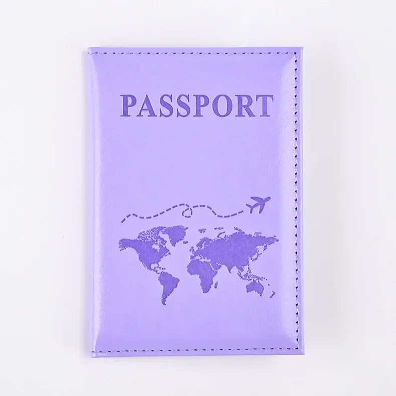 couvertures de passeport pour femmes et hommes, porte-passeport avec lettres imprimées, clips pour billets de vol, porte-carte de crédit bancaire, organisateur de voyage pour passeport