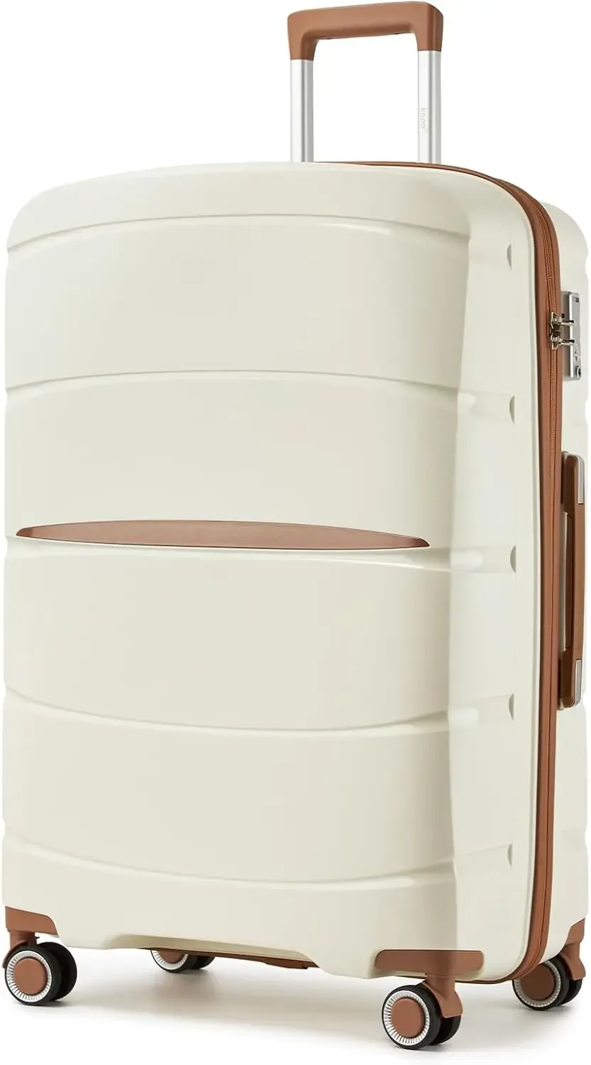 s/m/l kono valise à main légère en polypropylène 4 roues spinner chariot rigide et serrure tsa