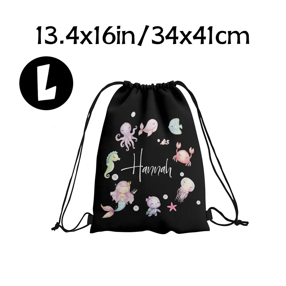 sac à dos à cordon personnalisé avec motif de créature marine, sac à cordon personnalisé pour la plage, les fêtes, le sport, la gym, le rangement, cadeau d'anniversaire