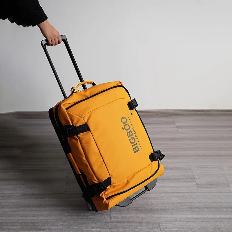 valise de voyage extensible en tissu oxford, étanche, avec séparation sec-humide, bagage à main avec roulettes silencieuses, valise trolley