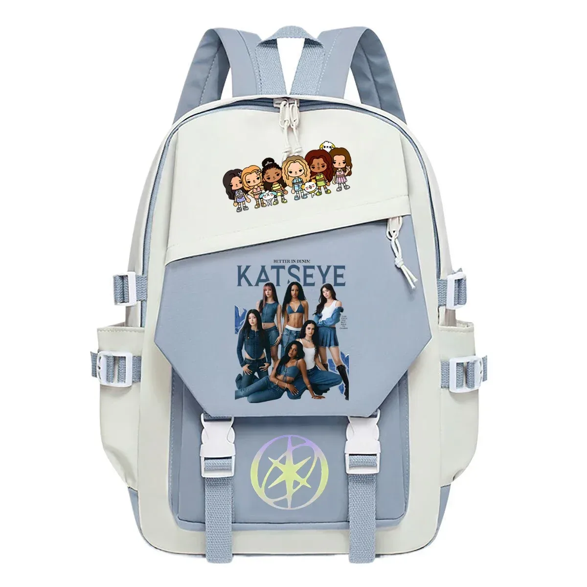 sac à dos kpop katseye pour étudiants, sacs d'école multifonctionnels de grande capacité, sac à dos de voyage pour femmes, sac à dos d'extérieur pour adolescentes