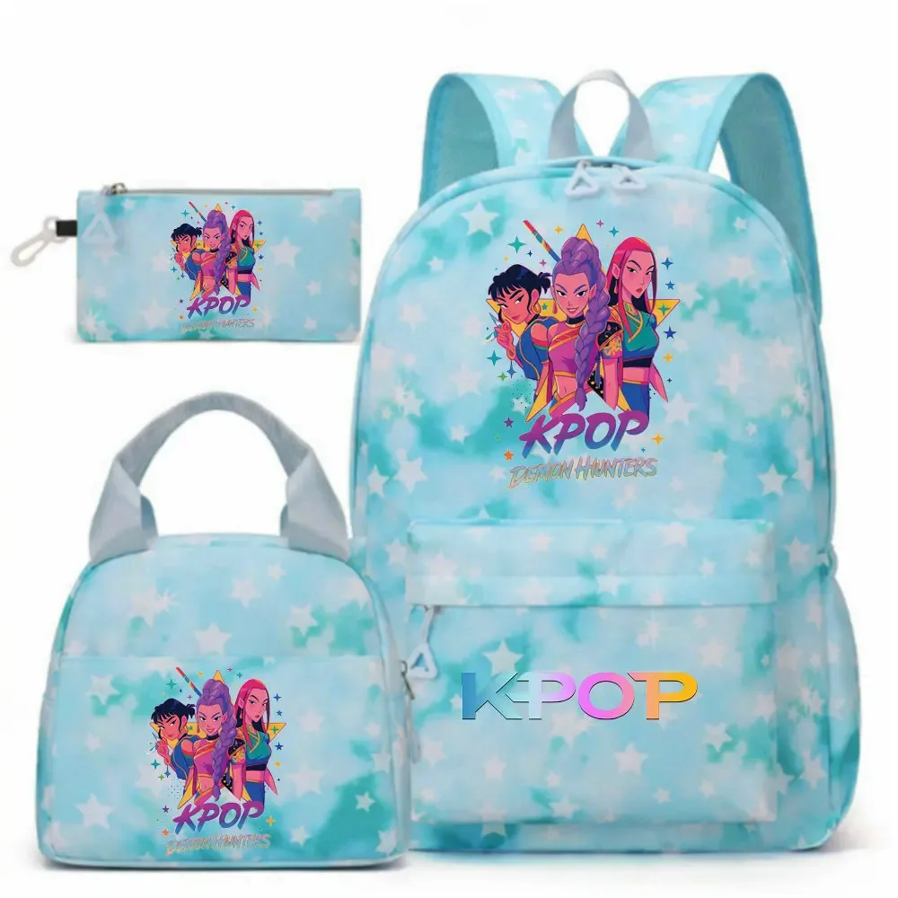 sac à dos kpop demon hunters pour filles, enfants, sacs à crayons, sacs à déjeuner, sacs à livres, sacs d'école pour femmes et adolescentes, ensembles de sacs à dos de voyage pour ordinateur portable