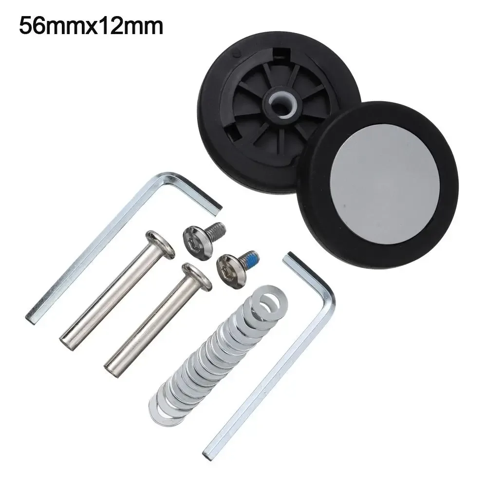 roues de remplacement avec vis pour valise de voyage, kit de réparation d'essieux, roulette silencieuse, bricolage, 2 pièces