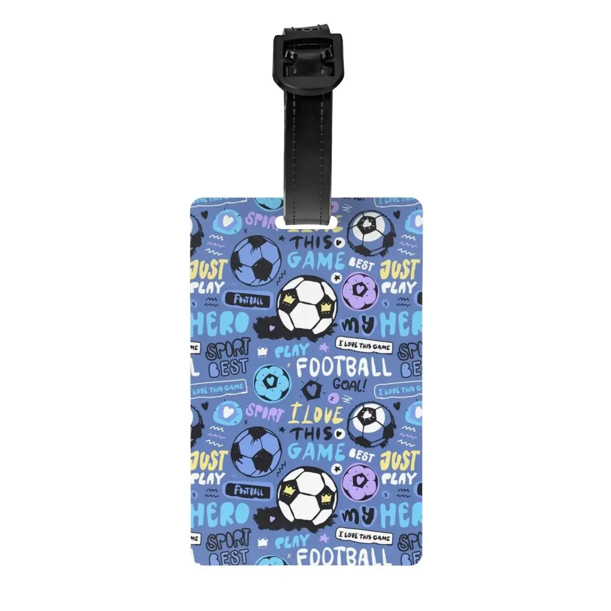 étiquette de bagage à impression soccerly personnalisée avec carte de visite, couverture de confidentialité, étiquette d'identification cool pour sac de voyage et valise