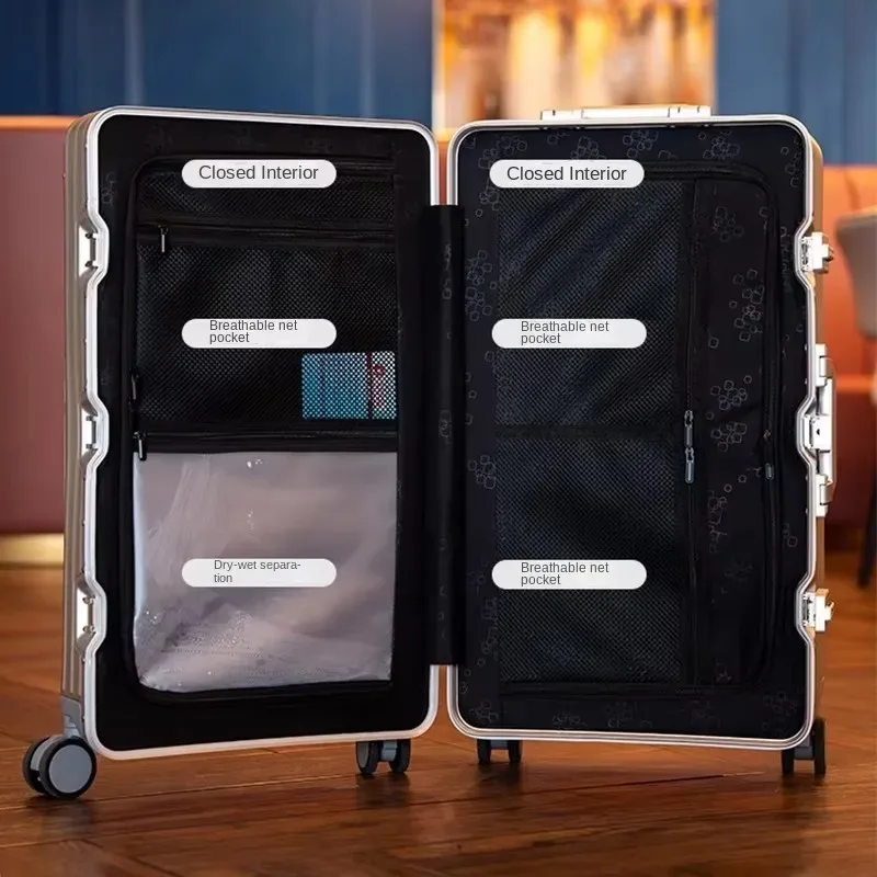 valise à roulettes de haute qualité, 100 % aluminium-magnésium, parfaite pour les valises de voyage de la marque spinner.