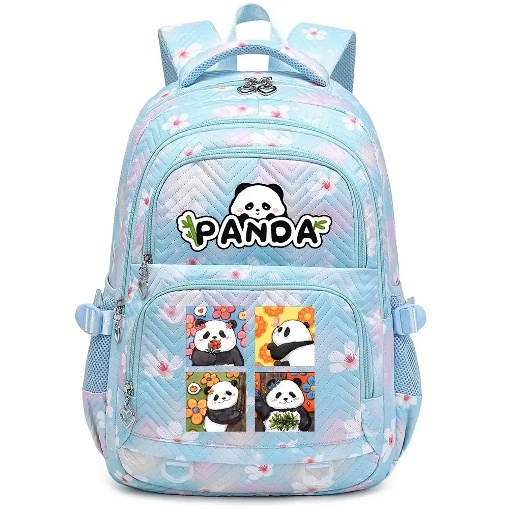 nouveau panda he hua sac à dos mignon dessin animé imprimé étudiant cartable mode garçons filles haute qualité grande capacité voyage sacs à dos