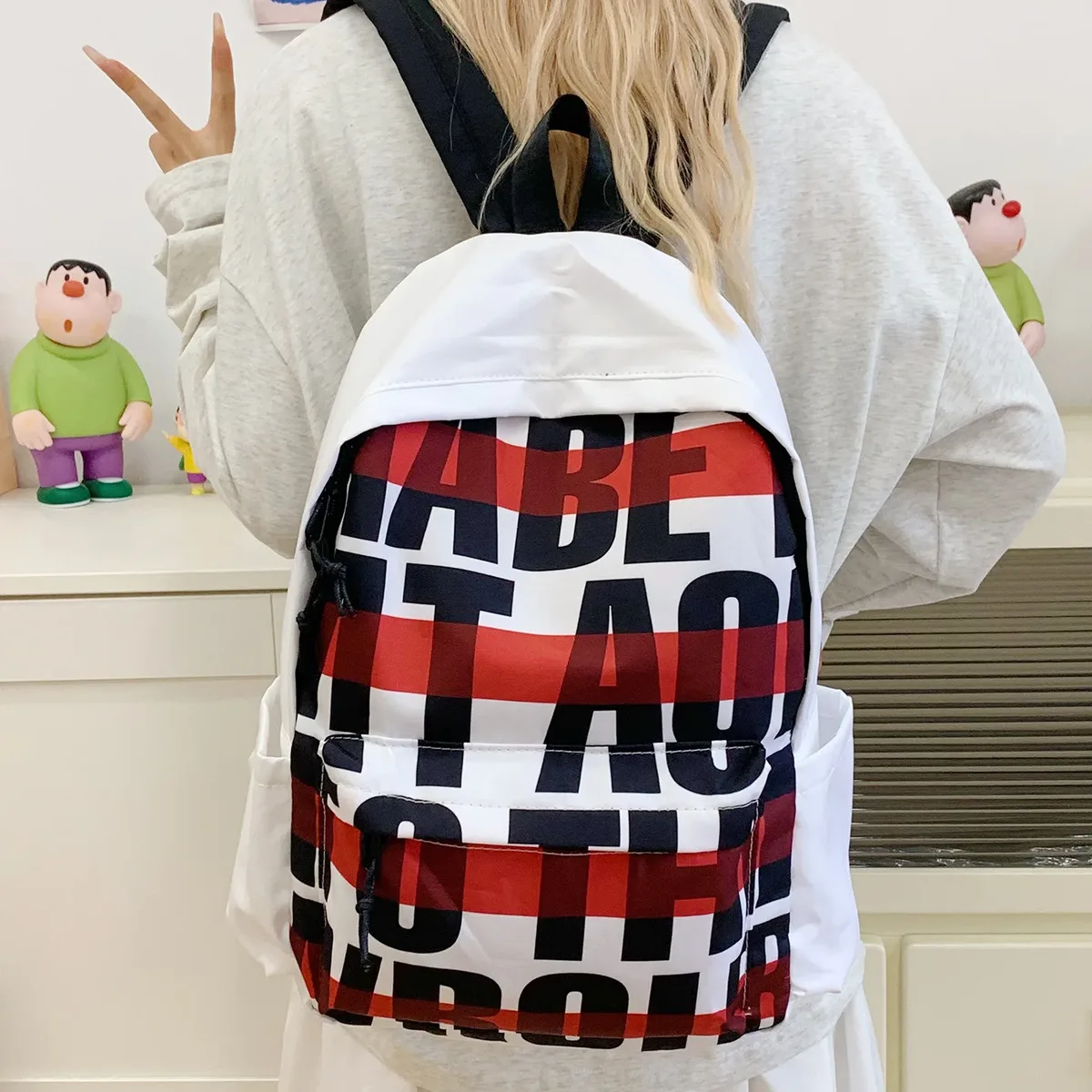 sac à dos scolaire pour femmes, sac à dos tendance avec une grande capacité, adapté aux activités quotidiennes et aux voyages