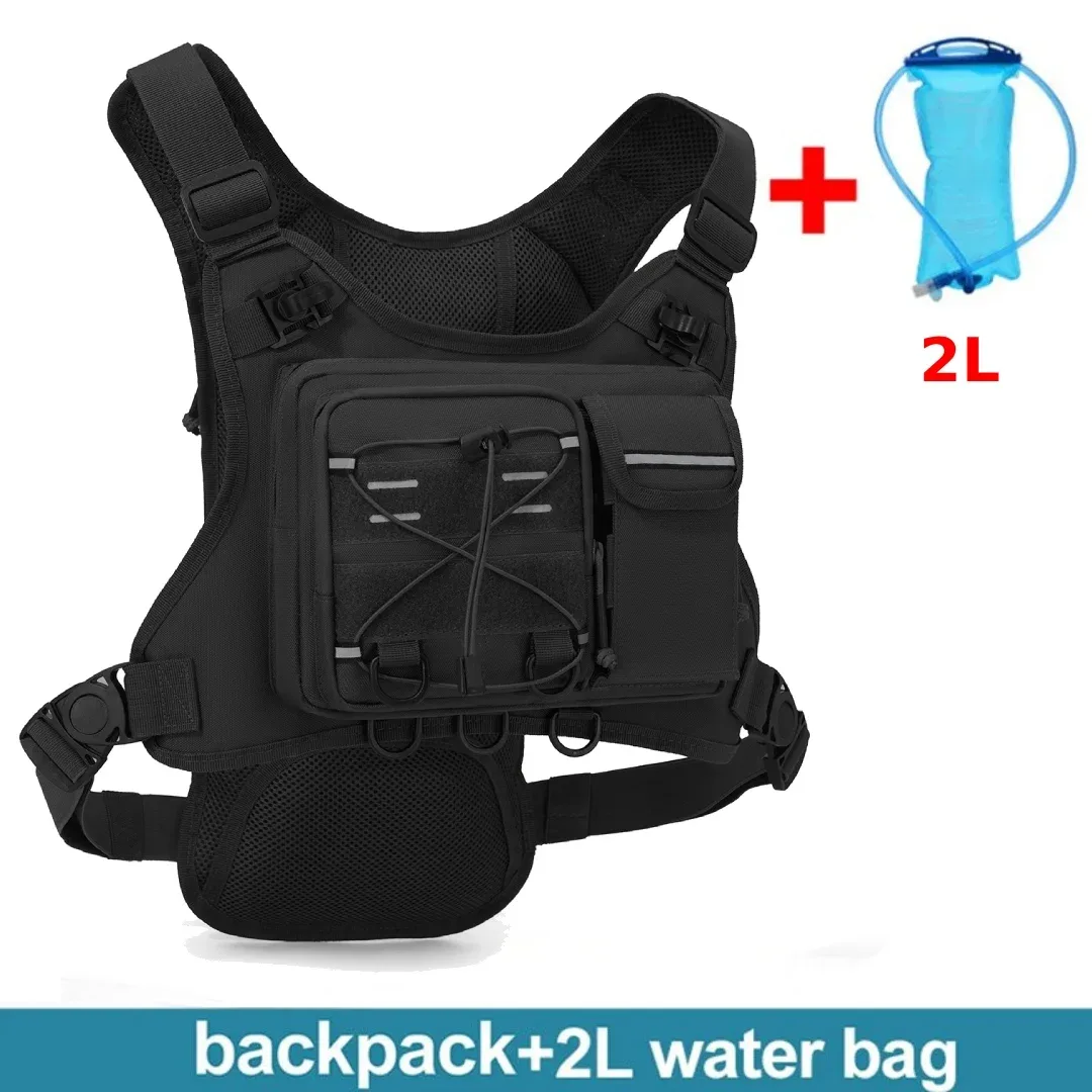 sac de poitrine multifonctionnel, gilet tactique pour hommes, sac à dos d'hydratation avec porte-équipement, sac de course pour marathon, cyclisme, trekking