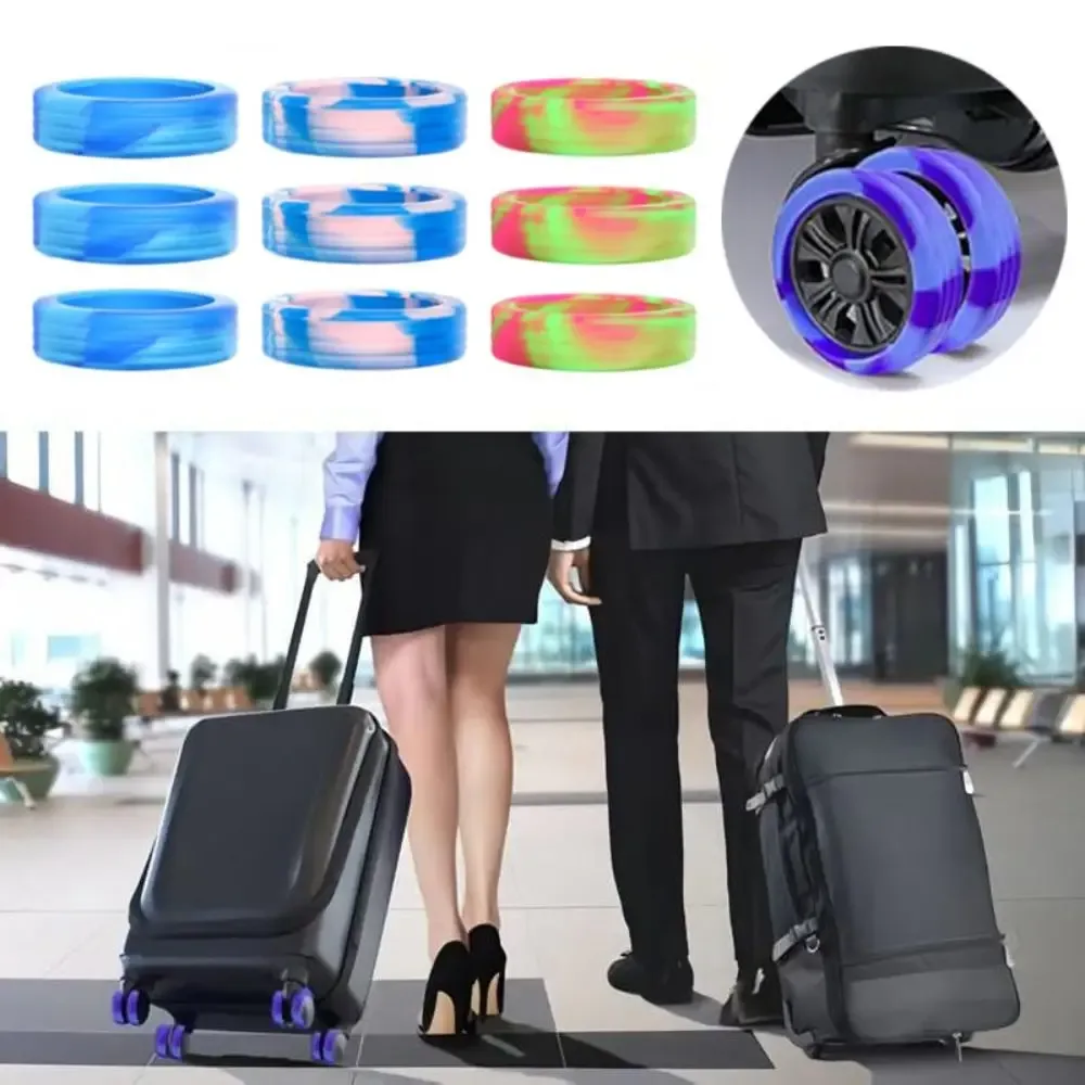 protecteur de roues de bagages en silicone, pièces de valise, de voyage, chaussures épaisses, 4 pièces