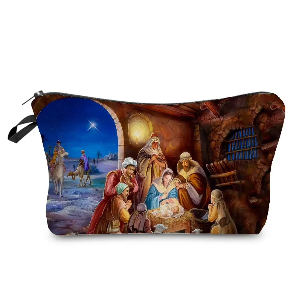 trousse de toilette à motif spinal pour femme, trousses de maquillage brodées personnalisées, trousse de toilette de voyage, belle déesse, imprimé enfant