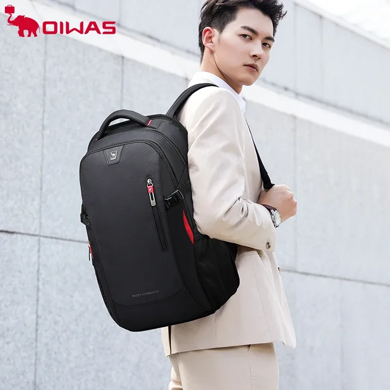 oiwas-sacs d'école en nylon imperméables pour adolescents, sacs à dos pour ordinateur portable de 14 pouces, sac à dos décontracté lancé, sac à dos de voyage pour hommes, 29l
