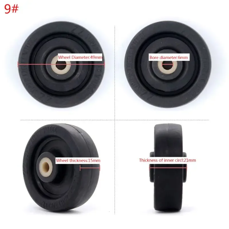 roulettes de remplacement en plastique pour valise rotative, 1 pièce