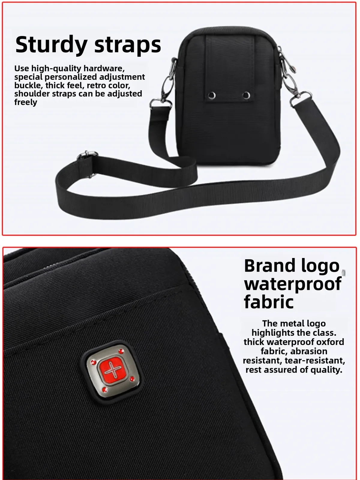 nouveauté sac à bandoulière pour hommes messager sac à main étanche oxford fermeture éclair sacs à bandoulière pour homme noir style polyvalent s/m/l/xl