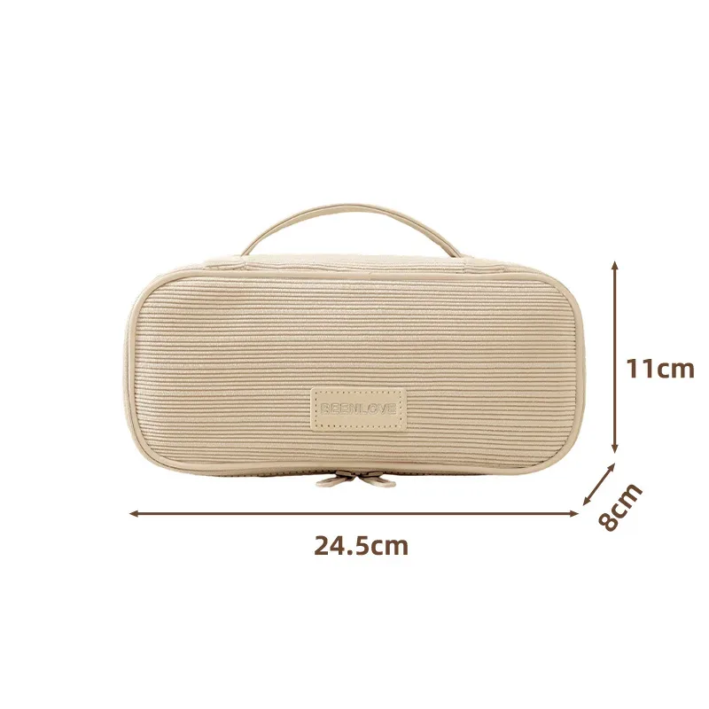 nouvelle trousse de maquillage en velours côtelé 2026 pour femme, grande capacité, sac carré multifonctionnel en velours pour soins de la peau, sac de rangement portable