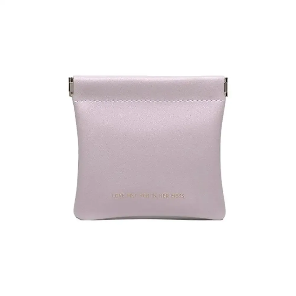 nouveau sac de rangement portable en pu, disponible en 2 tailles, avec fermeture automatique, idéal pour ranger des écouteurs filaires, des rouges à lèvres et de petits accessoires.